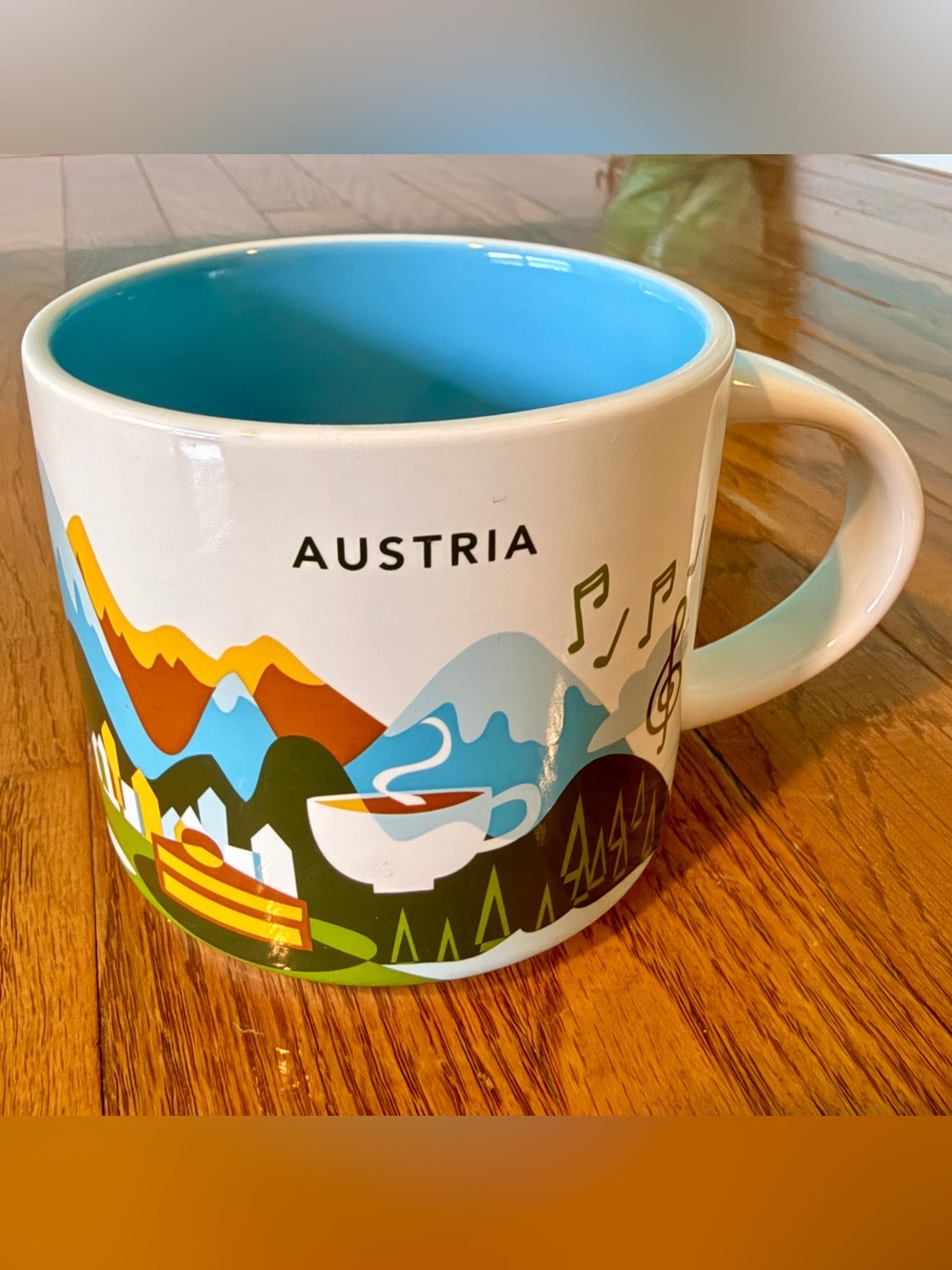 Starbucks Austria Ceramic Coffee Mug - Blue Interior